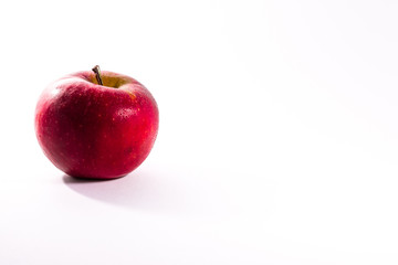 Bright Red Juicy Apple Fruit Fresh Diet Food Isolated White Back