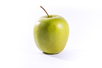 Granny Smith Green Bright Apple Fruit Healthy Food White Isolate