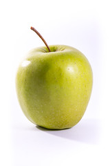 Granny Smith Green Bright Apple Fruit Healthy Food White Isolate