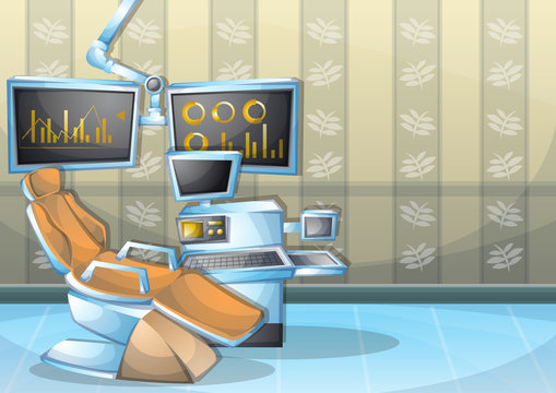 cartoon vector illustration interior surgery operation room with separated layers in 2d graphic