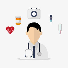Doctor man avatar icon. Medical and health care theme. Colorful design. Vector illustration