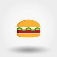 Burger icon. Flat.