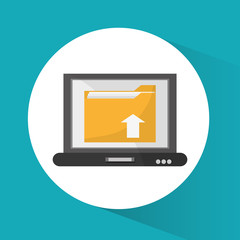 File and laptop icon. Document data archive and information theme. Colorful design. Vector illustration