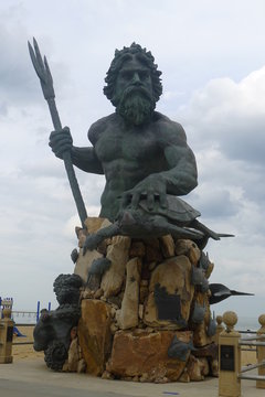 Bronze Neptune On  Virginia Beach