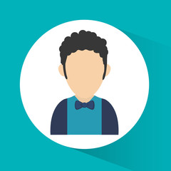 Man cartoon icon. Avatar people person and social media theme. Colorful design. Vector illustration