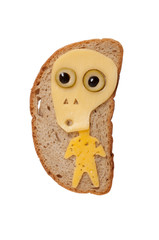 Halloween skull made of cheese on bread