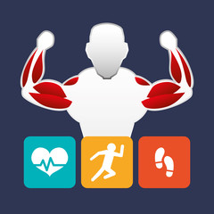 fitness app technology icons vector illustration design