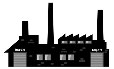 Obraz premium Usine d'import, export