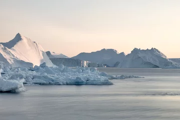 Rolgordijnen Gletsjers gletsjers zijn bij Groenland icefjord