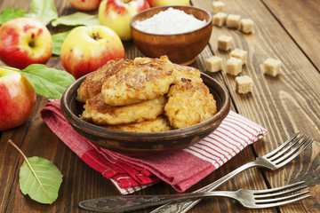 Sweet pancakes with apple