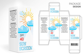 Packaging Design Cosmetics, cut the carton. Shampoos, creams, perfumes, balm.