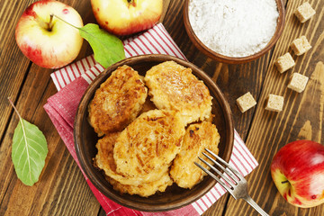 Sweet pancakes with apple