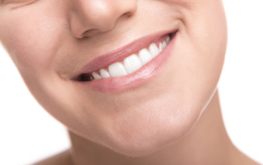 Obraz premium Beautiful wide smile of young woman.