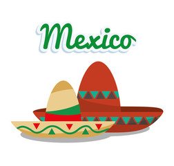 Hat icon. Mexico mexican culture landmark and latin theme. Colorful design. Vector illustration