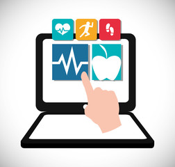 fitness app technology icons vector illustration design