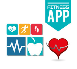 fitness app technology icons vector illustration design
