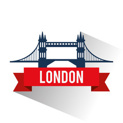 Bridge icon. London england landmark and tourism theme. Colorful design. Vector illustration