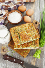 Pie with spring onion