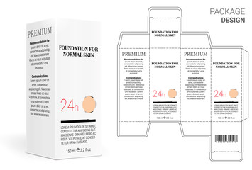 Packaging Design Cosmetics, cut the carton. Shampoos, creams, perfumes, balm.