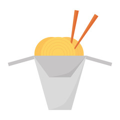 spaghetti with chopsticks isolated icon vector illustration design