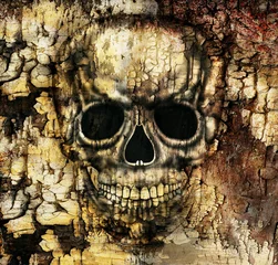 Deurstickers Gothic Human Skull © vali_111