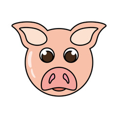 pig animal farm isolated icon vector illustration design