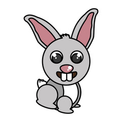 Fototapeta na wymiar rabbit animal farm isolated icon vector illustration design