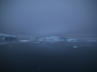 Icebergs are on the arctic ocean
