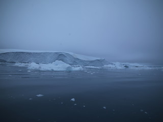 icebergs are on the arctic ocean
