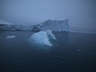 Fototapeta na wymiar icebergs are on the arctic ocean