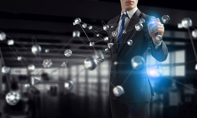 Social connection concept . Mixed media