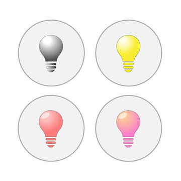 Light bulbs. Bulb icon set
