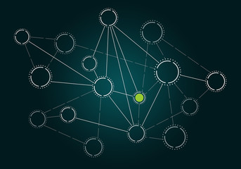 Networking and connection backdrop . Mixed media