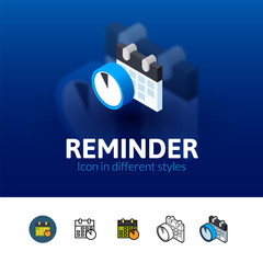 Reminder icon in different style - 123086543
