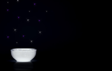 Glowing bowl with stars flowing out