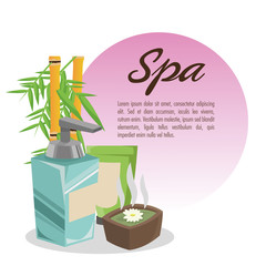 Bamboo and cream icon. Spa center and healthy lifestyle theme. Colorful design. Vector illustration