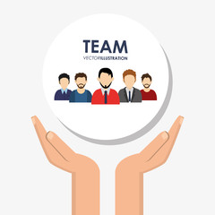 Fototapeta premium teamwork and business related icons image vector illustration design 