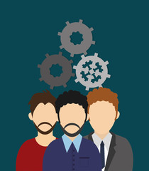teamwork and business with gears related icons image vector illustration design 