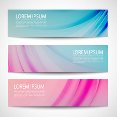 Abstract header blue purple line wave vector design. colorful background