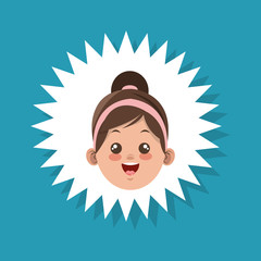 happy kid holding fork and knife emblem image vector illustration design 