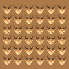 cute deer head pattern background image vector illustration design 