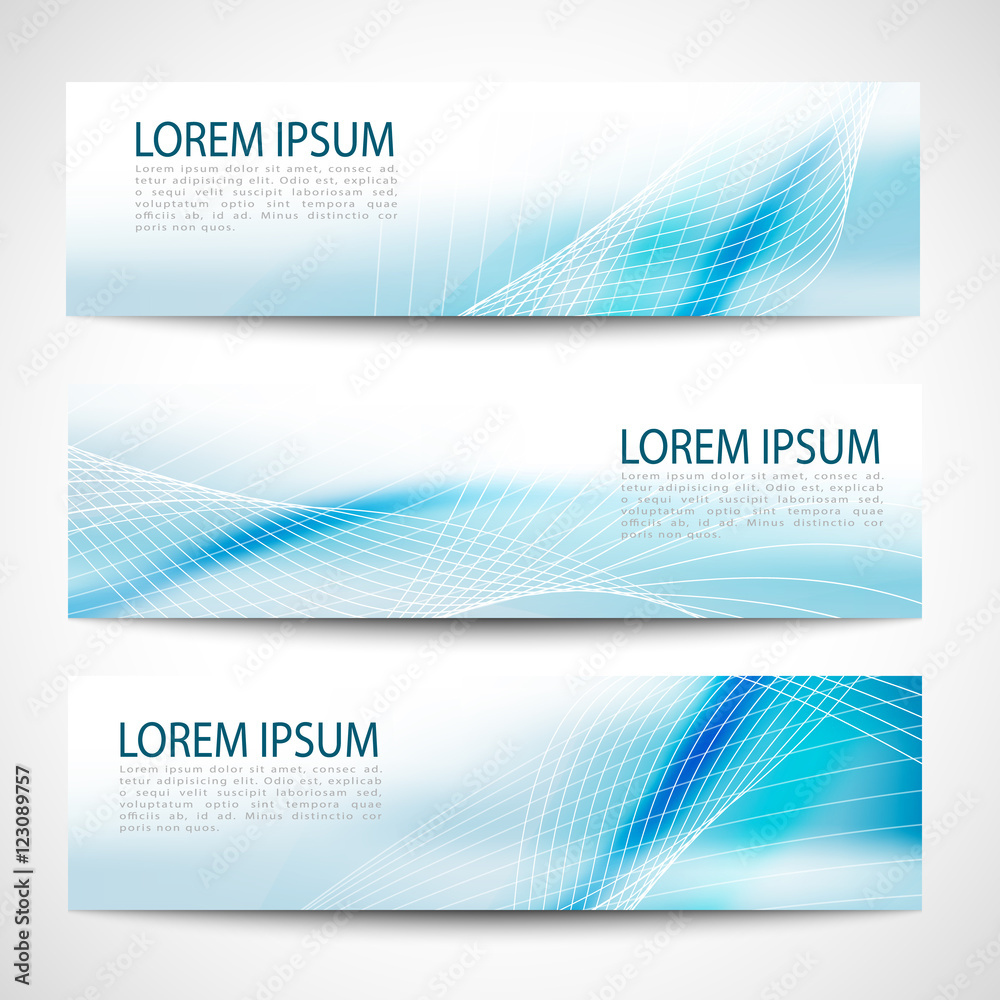 Wall mural abstract header blue wave white vector design
