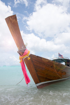 Long boat and tropical beach, lipe  island   Andaman Sea, Thaila