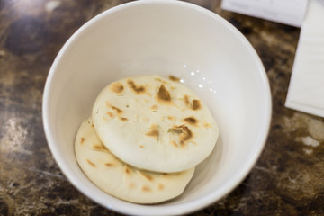 Chinese food, hot bread