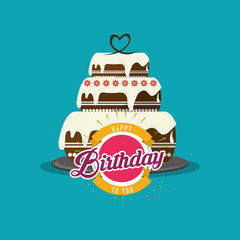 birthday cake party related icons image vector illustration design 