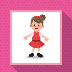 happy girl child image vector illustration design 