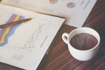 office workplace - summary report on Table and coffee relax