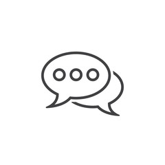 comments line icon, speech bubbles outline vector logo illustration, linear pictogram isolated on white