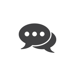 comments icon vector, speech bubbles solid logo illustration, chat pictogram isolated on white