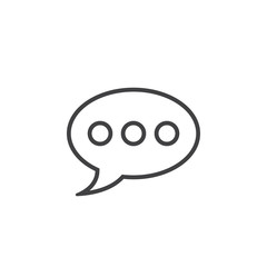 comment line icon, speech bubble outline vector logo illustration, linear pictogram isolated on white